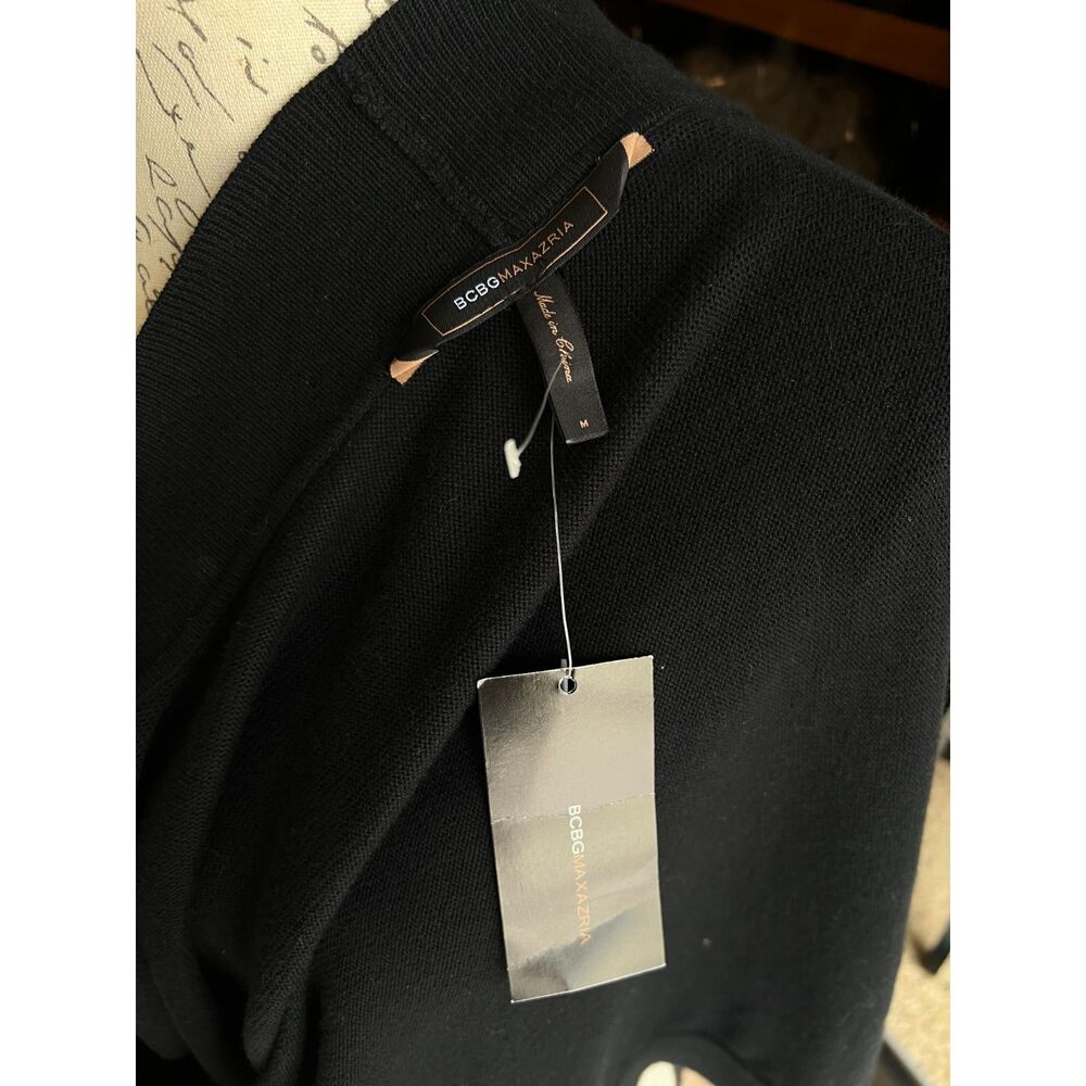 BCBGMAXAZRIA Black Cropped Shrug Cardigan Knit Bolero Sweater Medium M NWT